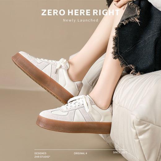 ZHR则则厚底轻便德训鞋2024春秋款ins百搭休闲鞋圆头软底耐磨女鞋 商品图9