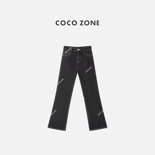 COCO ZONE 复古百搭显瘦牛仔裤美式通勤风直筒裤CC1C2162 商品图0