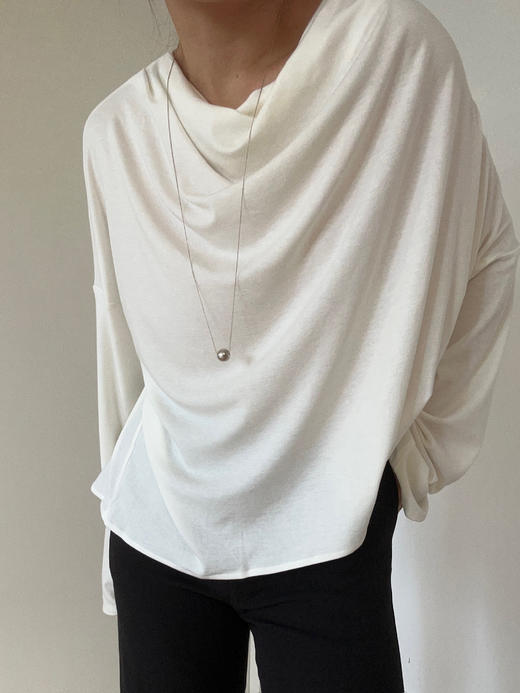 DONSEE10｜白色荡领天丝羊毛长袖 DS10SS2423 商品图8