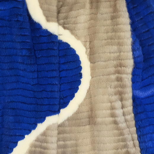 SIM GRACE 优雅夫人 女士进口水貂外套拼色工艺宽松中长气质女时尚款 商品图4