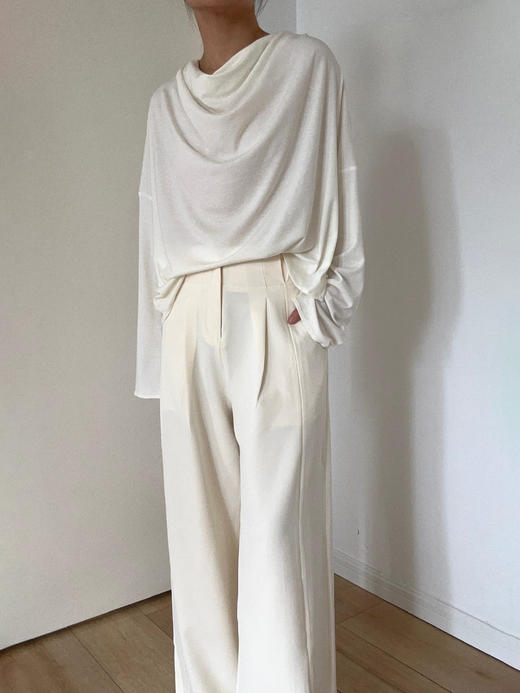 DONSEE10｜白色荡领天丝羊毛长袖 DS10SS2423 商品图2