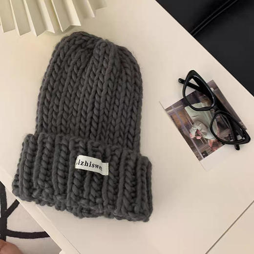 【毛线针织保暖护耳，韩版百搭冷帽，显脸小堆堆帽】大头围帽子冬款 女生显脸小毛线帽 保暖护耳针织帽 韩版百搭冷帽堆堆帽 冬天月子帽-QQ 商品图9