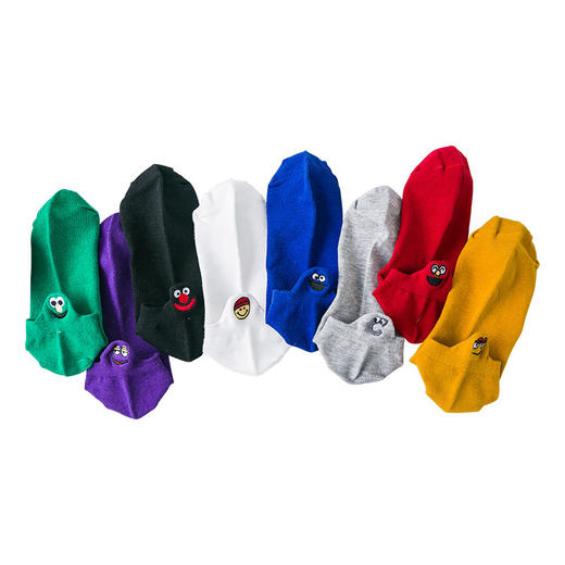 【19.9任选3双】日系可爱短袜 低帮浅口 刺绣设计 袜子女棉船袜日系短袜 浅口低帮刺绣袜 韩国可爱隐形搞怪袜子-QQ 商品图1