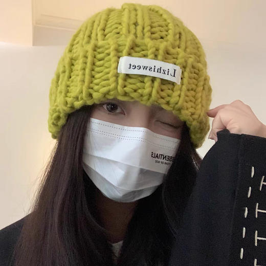 【毛线针织保暖护耳，韩版百搭冷帽，显脸小堆堆帽】大头围帽子冬款 女生显脸小毛线帽 保暖护耳针织帽 韩版百搭冷帽堆堆帽 冬天月子帽-QQ 商品图5