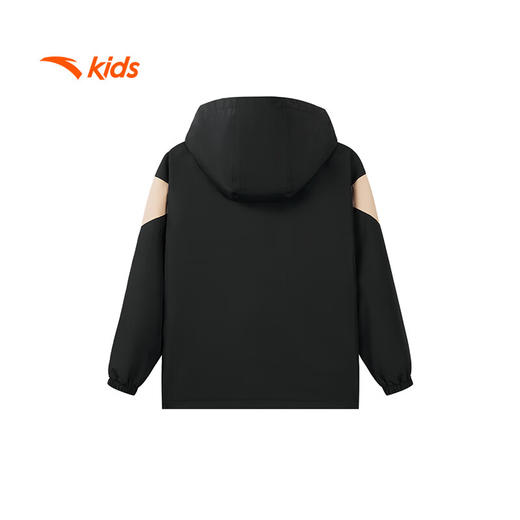 安踏儿童男大童丝光绒保暖运动外套冬季连帽防寒加厚上衣352441605N 商品图1