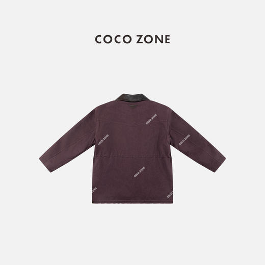 COCO ZONE 设计感翻领拼接外套复古百搭拉链上衣CC1C2118 商品图7