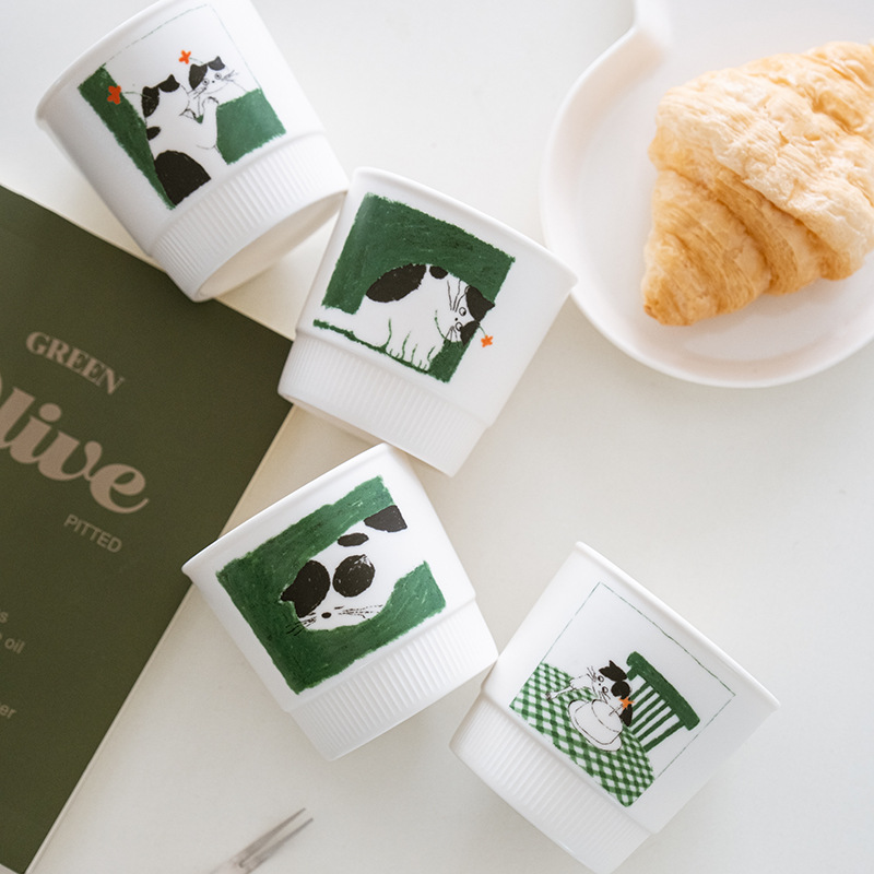 釉中彩猫咪随手杯