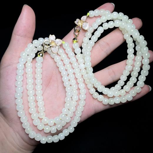 合金扣和田玉项链-diy花瓣扣晴水老型珠6* 商品图0