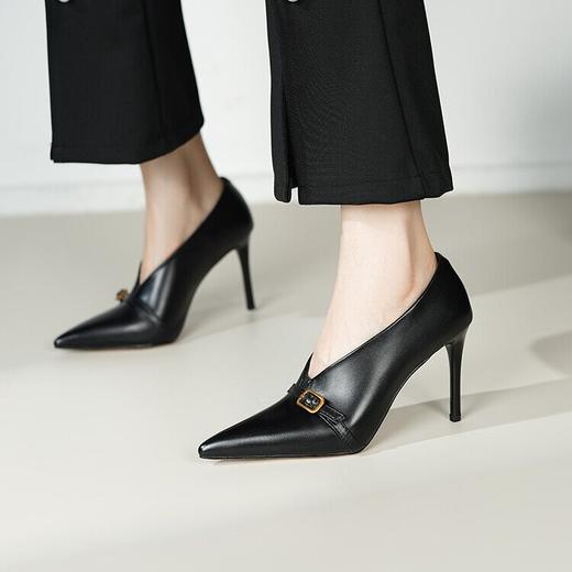 【预售5天】时尚高跟鞋秋冬季新款鞋子尖头细跟女鞋名媛正装宴会裸靴深口单鞋FDJ&YC--306 商品图2