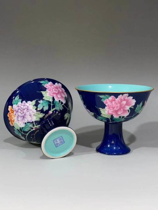 宝石蓝五桃高足杯 商品图1