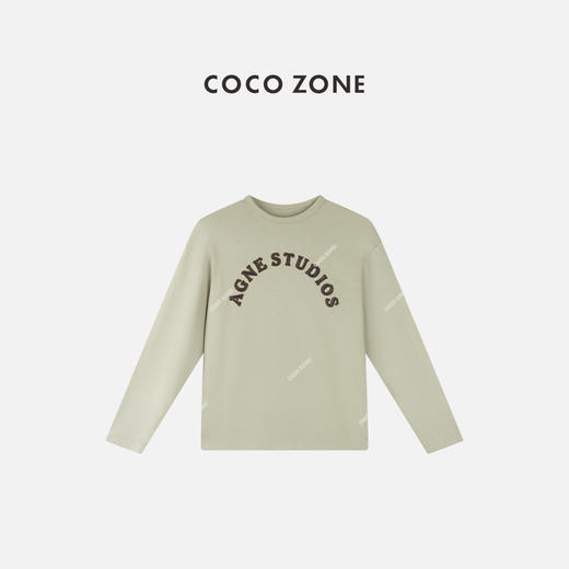 COCO ZONE 时尚字母印花长袖T恤百搭圆领上衣CC2C2030 商品图0