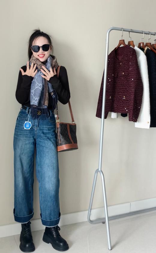 G家牛仔色双面羊绒羊毛围巾盒装 商品图2