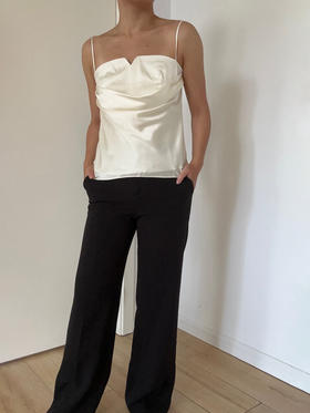 DONSEE10｜醋酸墨黑直筒西裤 DS10SS2449