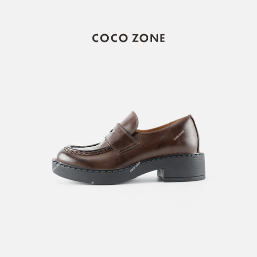 COCO ZONE 复古一脚蹬厚底乐福鞋气质简约单鞋CC2C1622 商品图0