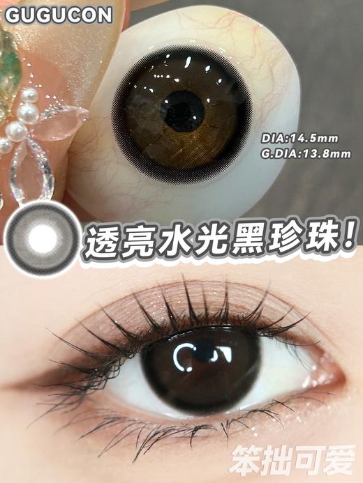 Gugucon半年抛·笨拙可爱（黑棕）·14.5mm中大着色·韩产2片 商品图2