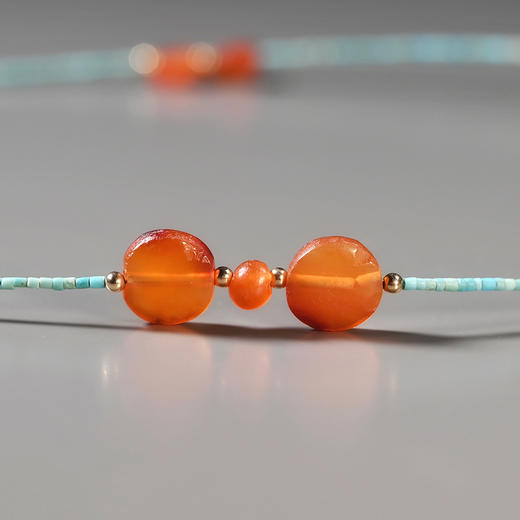 西亚高古红玛瑙“指日高升”锁骨链 商品图3