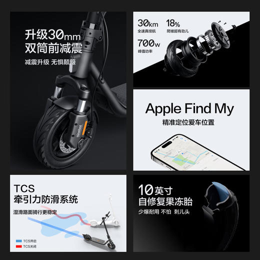 九号（Ninebot）电动滑板车F2升级款 前减震滑板车成人学生便携智能可折叠防滑 商品图6