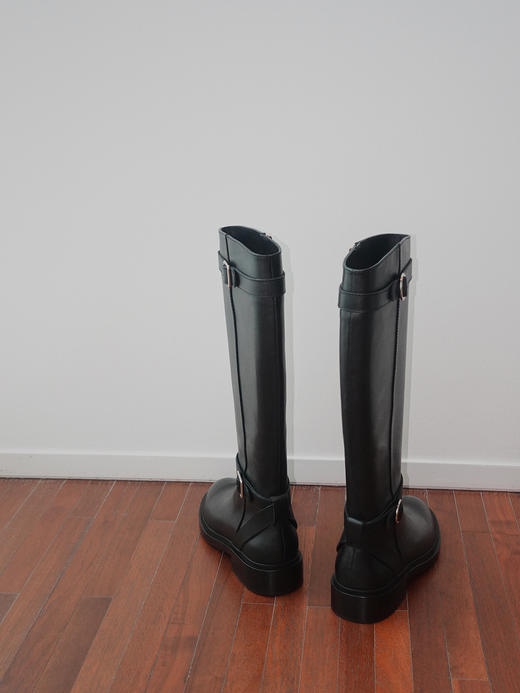 BIUCILI 「方圆」热巴同款 原创不过膝内拉链显瘦骑士长靴女 商品图6