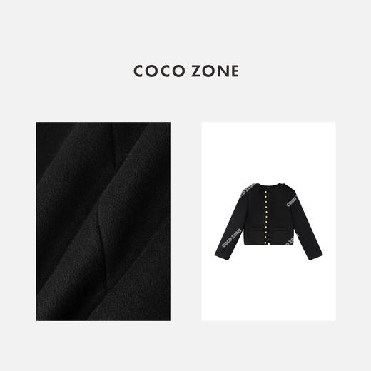 COCO ZONE 秋季设计感排扣外套气质圆领百搭上衣CC2C1397 商品图2