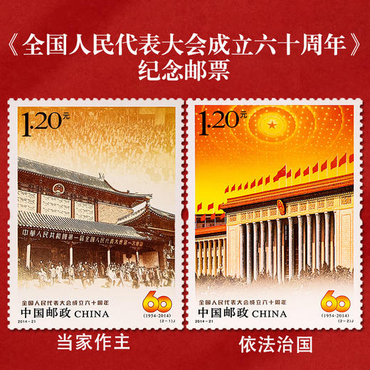 《全国人民代表大会成立》周年纪念邮票 2024-19 2014-21 2004-20 商品图3