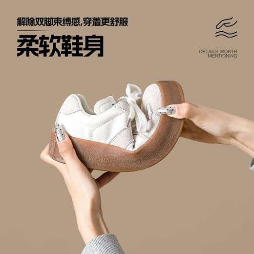 ZHR则则厚底轻便德训鞋2024春秋款ins百搭休闲鞋圆头软底耐磨女鞋 商品图2