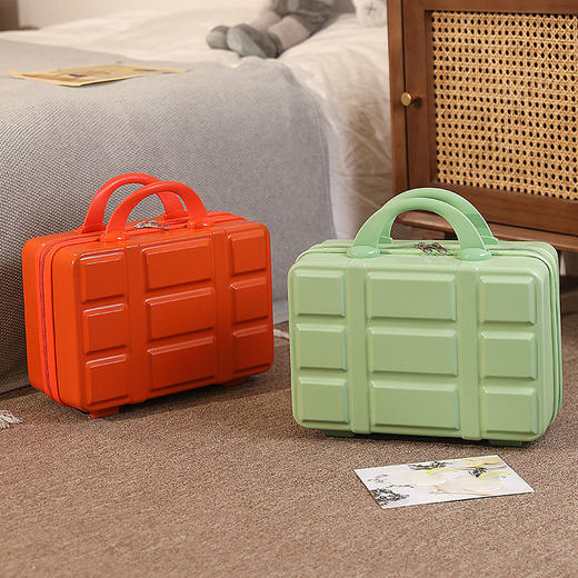 【随心随行！旅行化妆箱】韩版巧克力化妆箱手提箱子小型旅行箱女迷你14寸洗漱包轻便行李箱，一包解决收纳。ry 商品图3