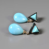20世纪绿松石+黑玛瑙耳环 商品缩略图5