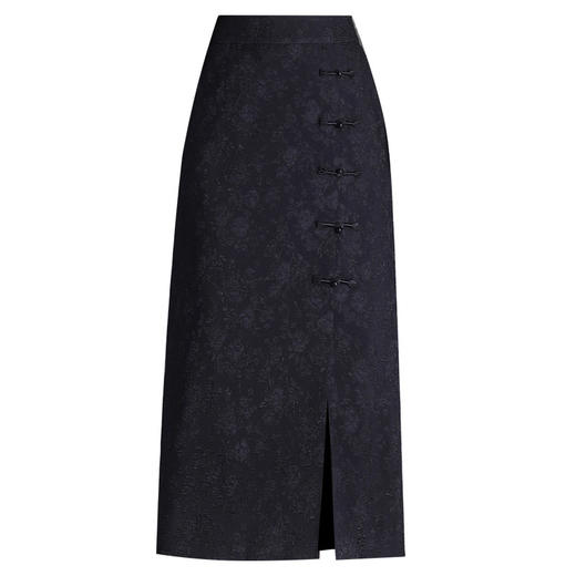 2024年秋款长款提花修身时尚国风半身裙高腰通勤洋气时髦直筒裙 商品图4