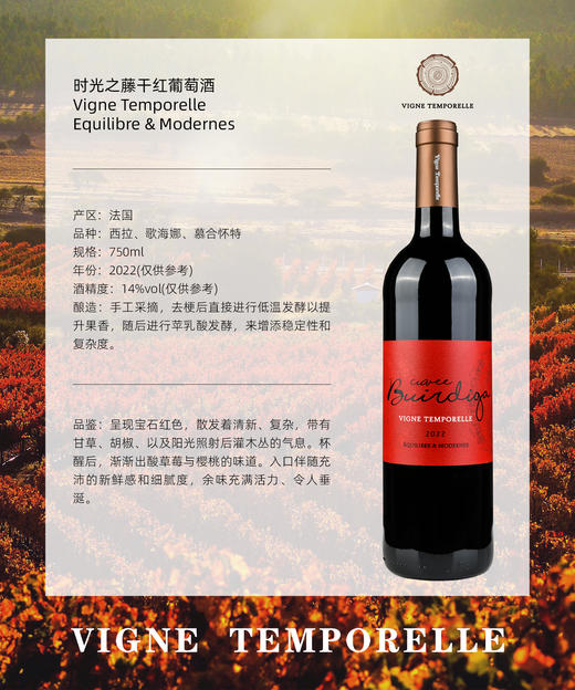 （法国原瓶进口）时光之藤干红葡萄酒 商品图3