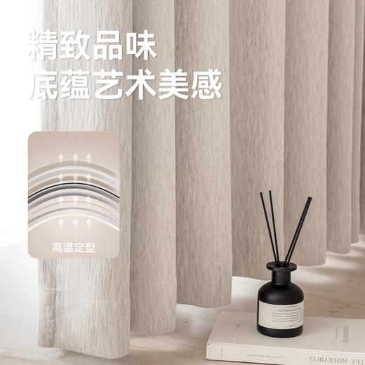 【沁园春雪】金蝉麻感提花中古风窗帘 商品图1