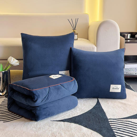 冬季加绒加厚【全绒水晶绒抱枕被抱枕二合一】卧室车载靠垫 办公室午睡毛毯 商品图8