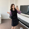 [奢姿轻奢系列]拼接木耳边连衣裙大码女装秋季新款胖妹妹撞色裙子8943860271 商品缩略图1