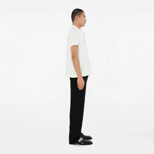 BURBERRY 巴宝莉 男士马术骑士刺绣徽标棉质短袖Polo衫 白色 8084934 B7347 商品图2