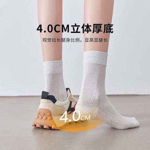 ZHR则则真皮阿甘鞋厚底增高老爹鞋2024新款软底防滑运动休闲女鞋 商品图3