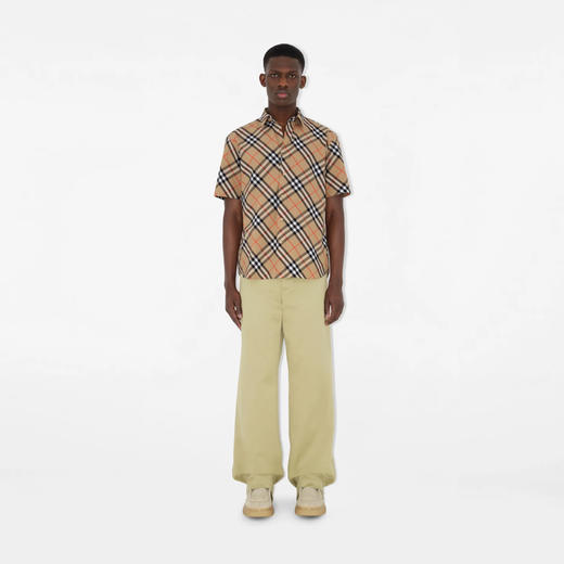 BURBERRY 巴宝莉 男士格纹棉质短袖衬衫 格子 8087637 B9368 商品图1