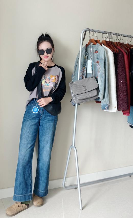 秋冬新品土耳其盐洗长绒棉洒脱酷甜直筒裤可挽边 商品图2