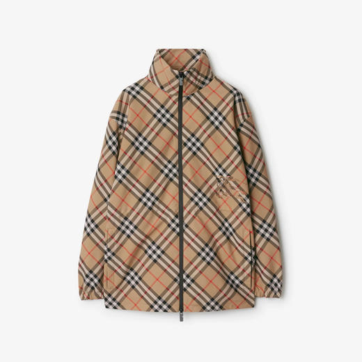 【一】BURBERRY 巴宝莉 女士马术骑士徽标贴花格纹夹克外套 格子 8087231 B9368 商品图0