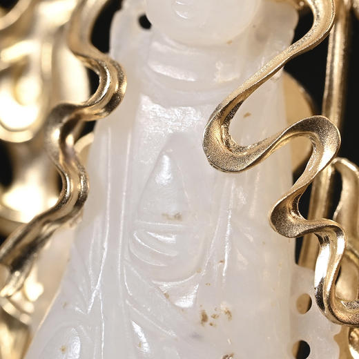 明代和田白玉观音“十亿光炎”项坠 商品图4