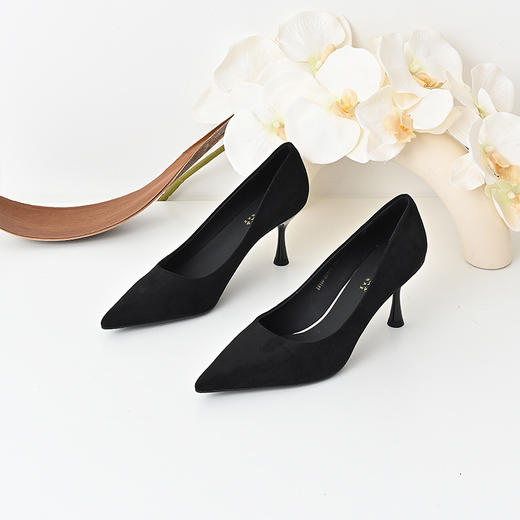 经典鲨2024年秋季新款优雅尖头复古豹纹浅口气质细高跟鞋女KW198-D37211 商品图1