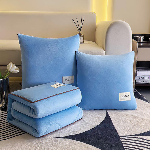 冬季加绒加厚【全绒水晶绒抱枕被抱枕二合一】卧室车载靠垫 办公室午睡毛毯 商品图7