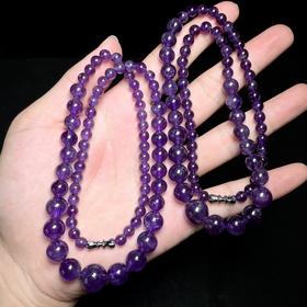 D水晶项链-紫水晶圆珠塔链