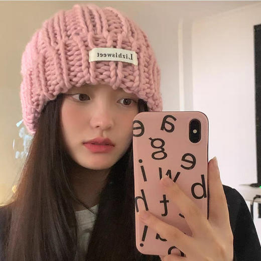 【毛线针织保暖护耳，韩版百搭冷帽，显脸小堆堆帽】大头围帽子冬款 女生显脸小毛线帽 保暖护耳针织帽 韩版百搭冷帽堆堆帽 冬天月子帽-QQ 商品图3