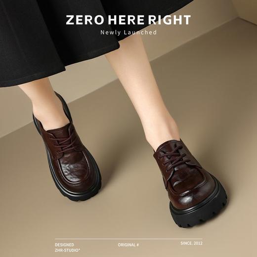 ZHR则则日系复古小皮鞋2024新款厚底单鞋英伦系带乐福鞋百搭女鞋 商品图8