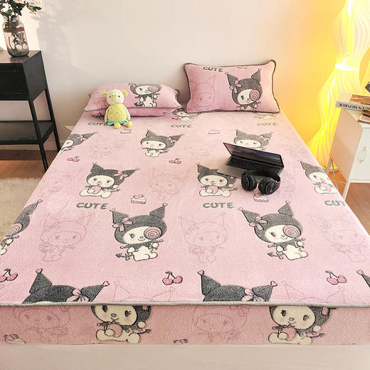 【冬日有我，暖进你的心窝窝~】双面雪花绒床笠三件套 加厚牛奶绒 单床罩席梦思保护套 宝宝绒棕垫罩-QQ 商品图6