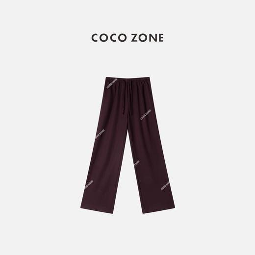 COCO ZONE 简约纯色松紧腰休闲裤女士百搭直筒裤CC1C2134 商品图0