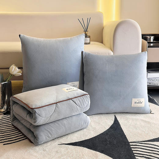 冬季加绒加厚【全绒水晶绒抱枕被抱枕二合一】卧室车载靠垫 办公室午睡毛毯 商品图11