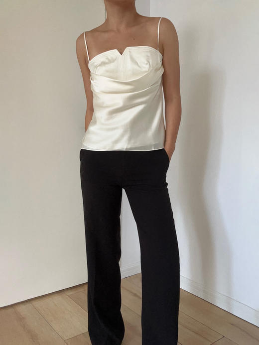 DONSEE10｜醋酸墨黑直筒西裤 DS10SS2449 商品图1