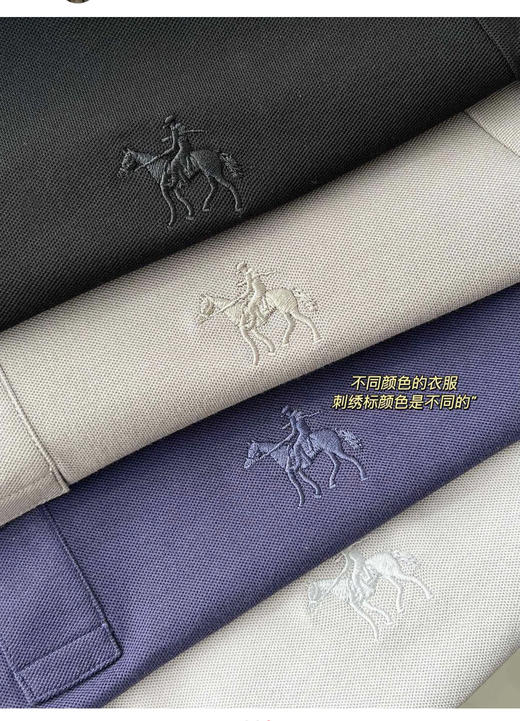 R.L 紫标同色刺绣 长袖翻领 POLO衫 CX170 商品图1