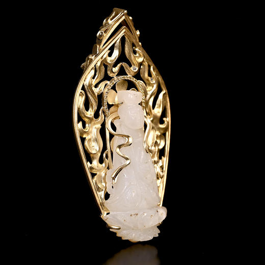 明代和田白玉观音“十亿光炎”项坠 商品图7