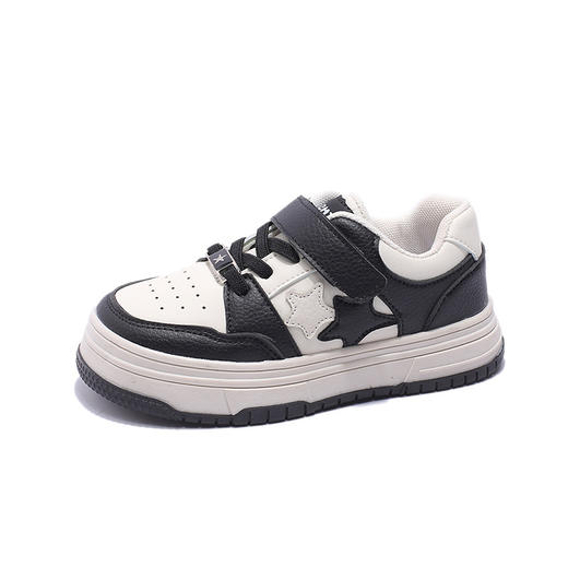 【黑白星星图案，可爱程度满分】儿童板鞋 秋季新款 儿童软底小白鞋 黑白星星男童运动鞋 女童单鞋-QQ 商品图4